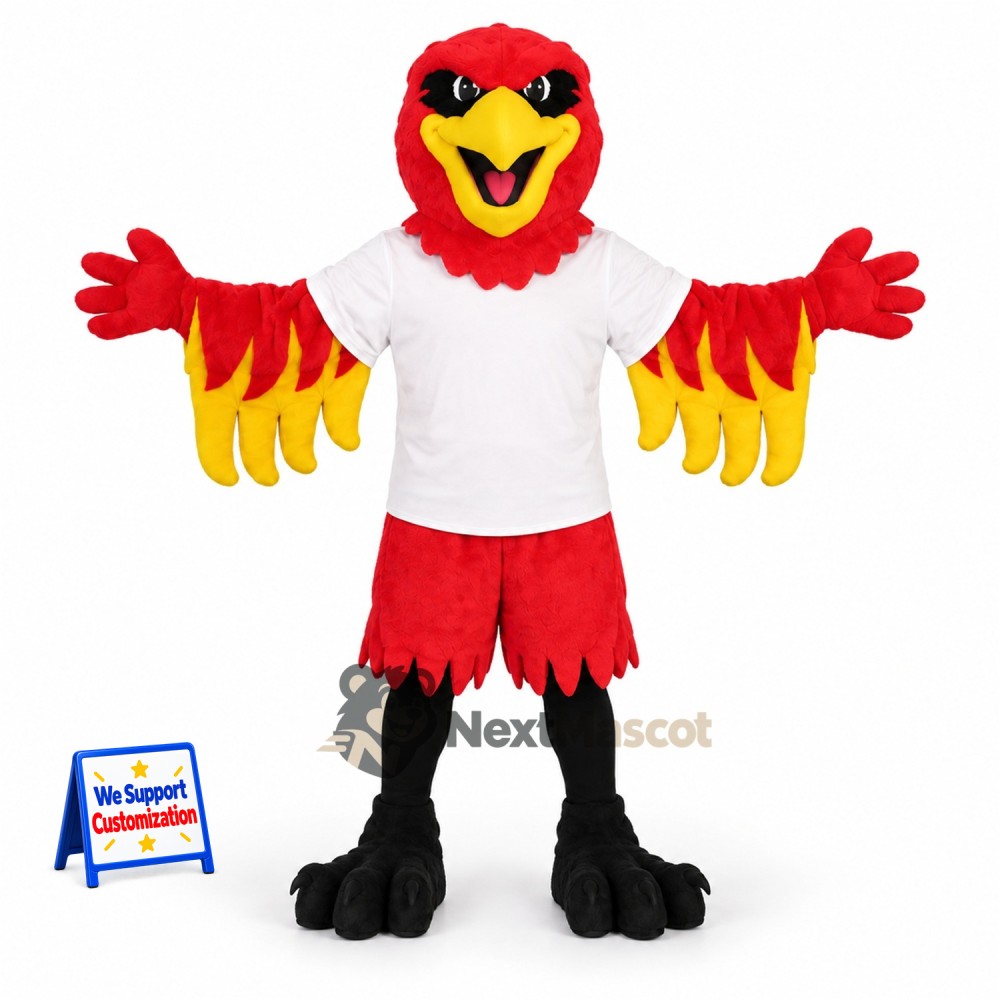 Phoenix Mascot Costume - Red, White Shirt Phoenix Mascot Costume - Red, White Shirt