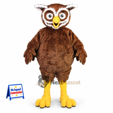 Owl Mascot Costume - Brown for Carnivals Owl Mascot Costume - Brown for Carnivals