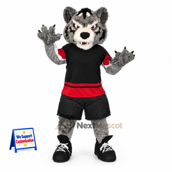 Wolf Mascot Costume - Black Uniform for Parades