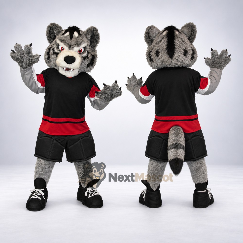 Wolf Mascot Costume - Black Uniform for Parades Wolf Mascot Costume - Black Uniform for Parades