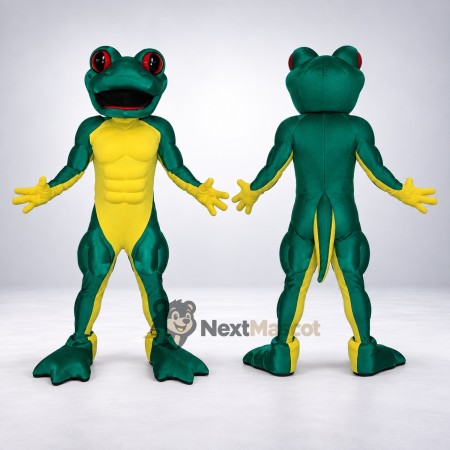 Frog Mascot Costume - Green with Yellow Belly Frog Mascot Costume - Green with Yellow Belly