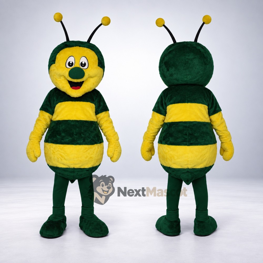 Bee Mascot Costume - Green for Spring Festivals Bee Mascot Costume - Green for Spring Festivals