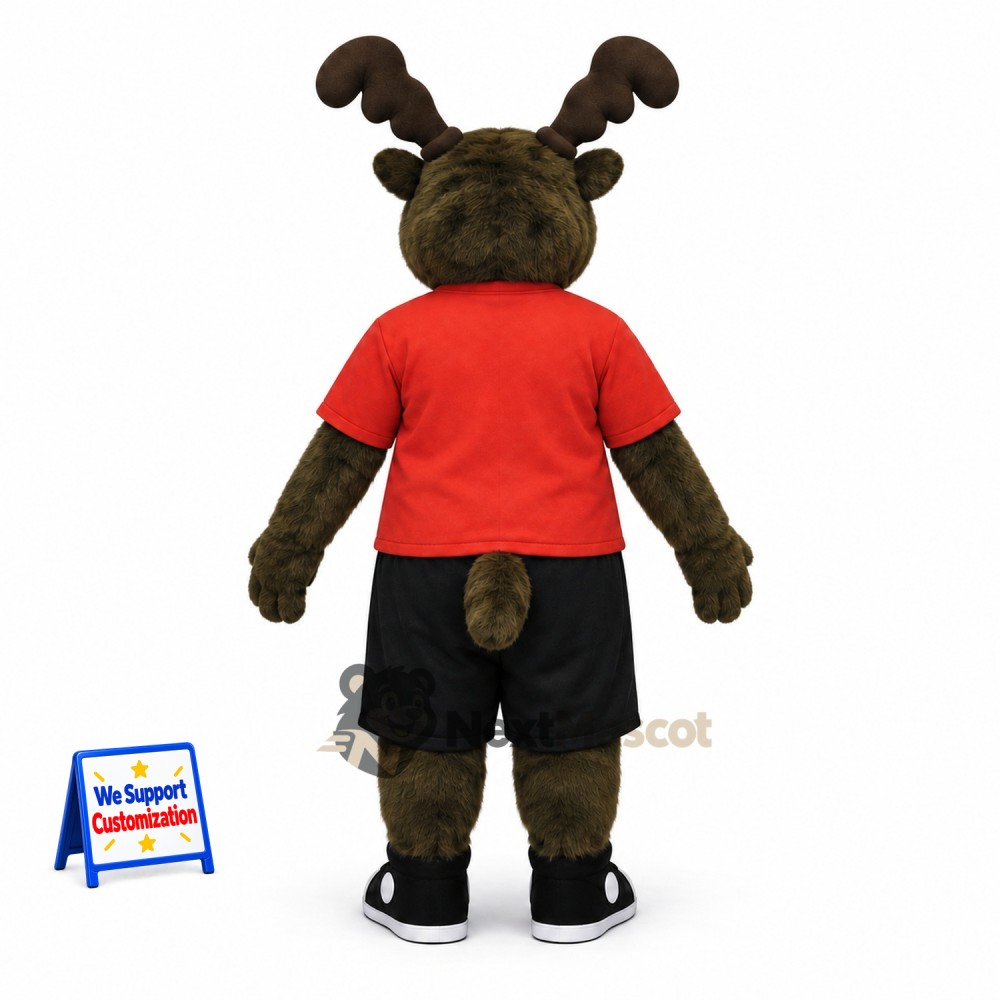 Moose Mascot Costume - Red Shirt for Community Events Moose Mascot Costume - Red Shirt for Community Events