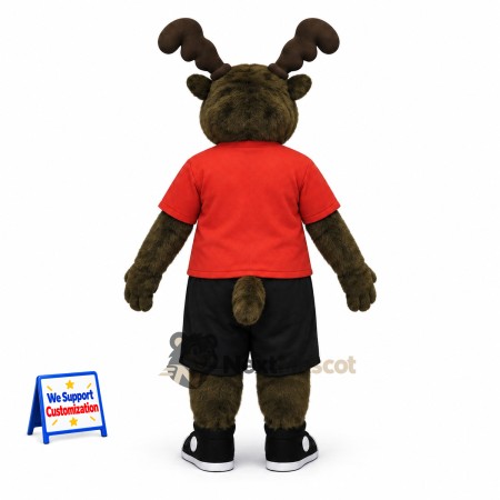 Moose Mascot Costume - Red Shirt for Community Events Moose Mascot Costume - Red Shirt for Community Events