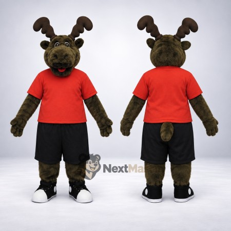 Moose Mascot Costume - Red Shirt for Community Events Moose Mascot Costume - Red Shirt for Community Events