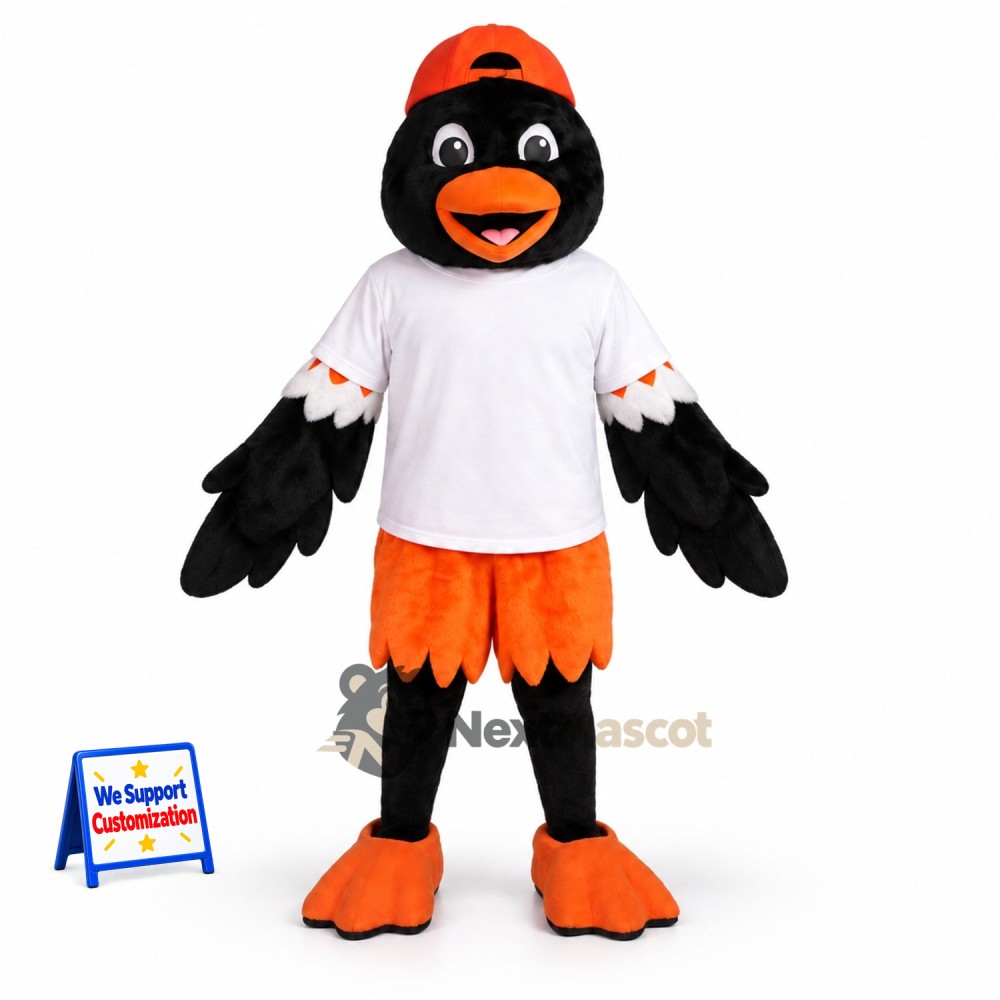 Oriole Mascot Costume - Black and Orange Oriole Mascot Costume - Black and Orange