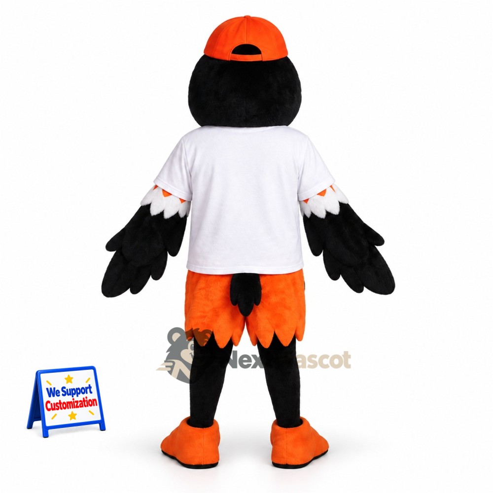 Oriole Mascot Costume - Black and Orange Oriole Mascot Costume - Black and Orange