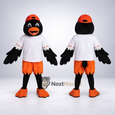 Oriole Mascot Costume - Black and Orange Oriole Mascot Costume - Black and Orange
