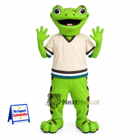 Lizard Mascot Costume - Green, White Shirt Lizard Mascot Costume - Green, White Shirt