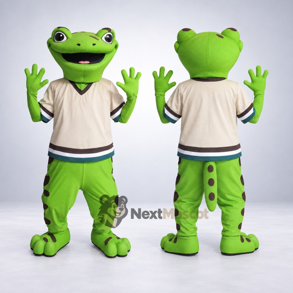 Lizard Mascot Costume - Green, White Shirt Lizard Mascot Costume - Green, White Shirt