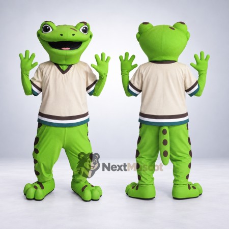 Lizard Mascot Costume - Green, White Shirt Lizard Mascot Costume - Green, White Shirt