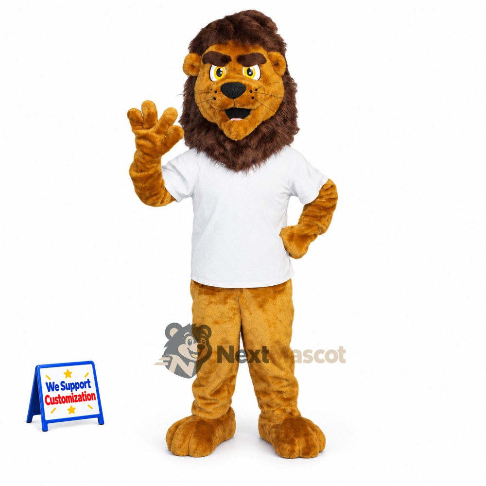 Lion Mascot Costume - White Shirt for Parades Lion Mascot Costume - White Shirt for Parades