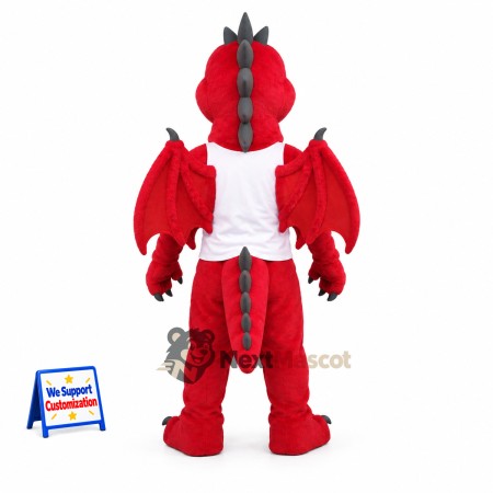 Dragon Mascot Costume - Red, White Shirt for Parades Dragon Mascot Costume - Red, White Shirt for Parades