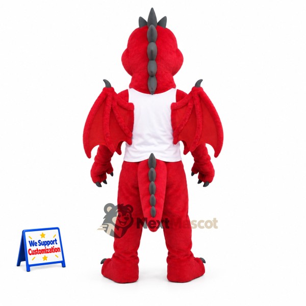 Dragon Mascot Costume - Red, White Shirt for Parades Dragon Mascot Costume - Red, White Shirt for Parades