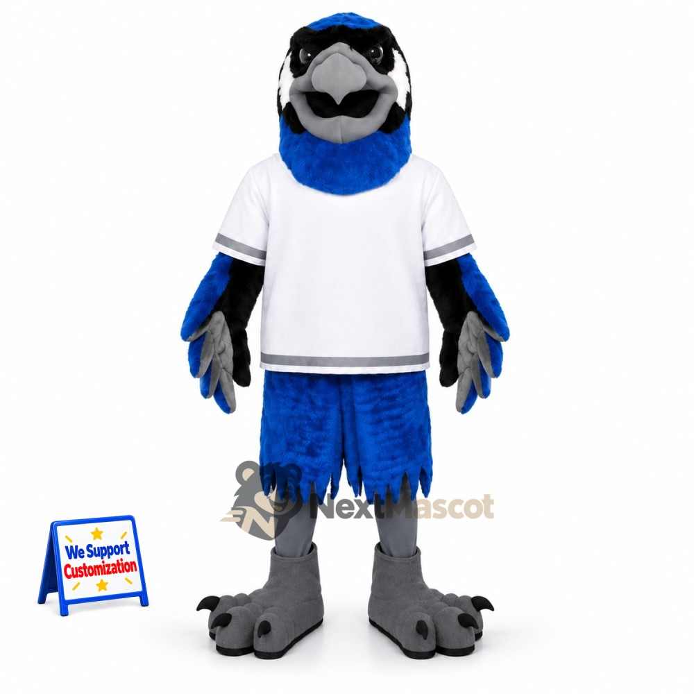 Blue Jay Mascot Costume - White Shirt for Community Events Blue Jay Mascot Costume - White Shirt for Community Events