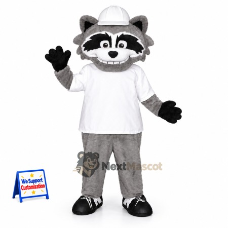 Raccoon Mascot Costume - White Shirt Raccoon Mascot Costume - White Shirt
