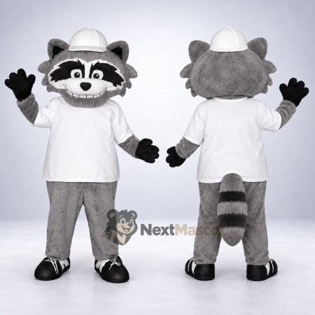Raccoon Mascot Costume - White Shirt Raccoon Mascot Costume - White Shirt