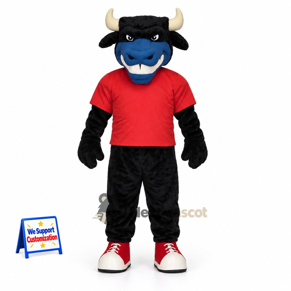Bull Mascot Costume - Red Shirt for Parades Bull Mascot Costume - Red Shirt for Parades