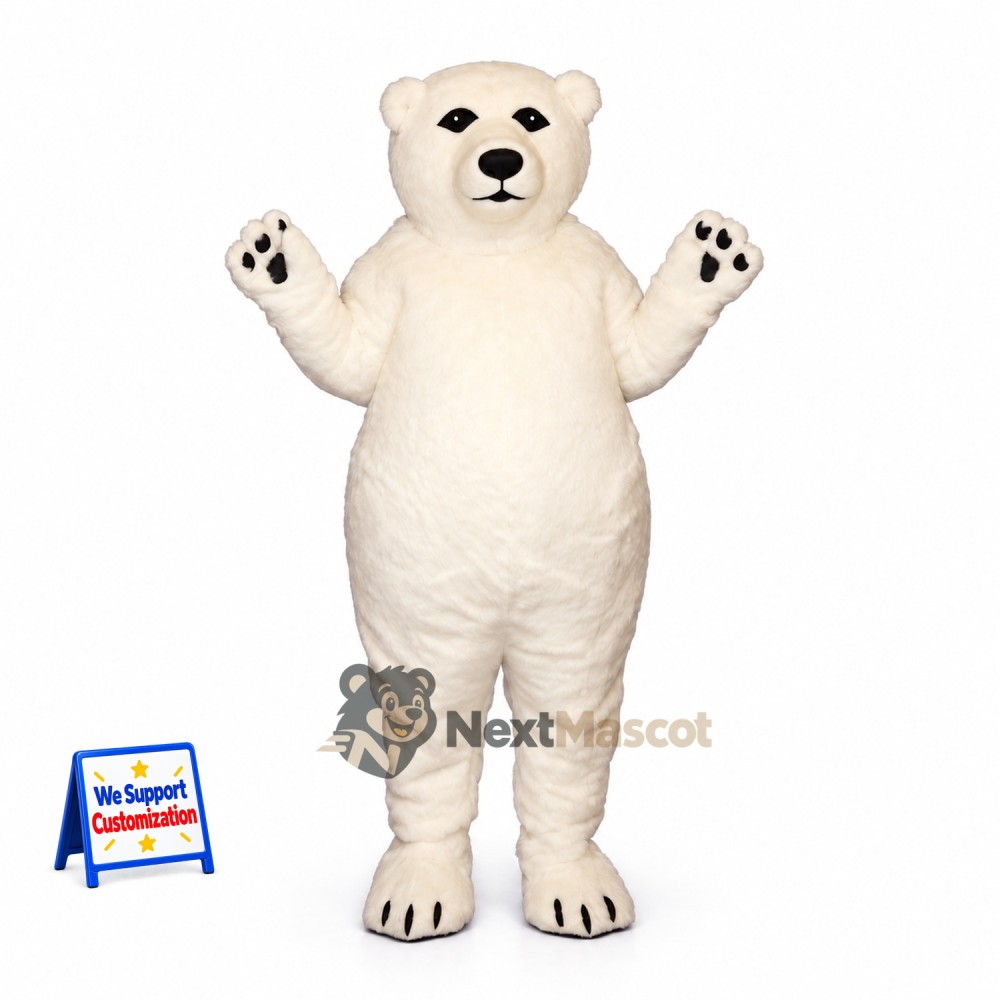 Bear Mascot Costume - White for Fan Events Bear Mascot Costume - White for Fan Events