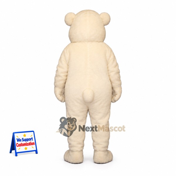 Bear Mascot Costume - White for Campus Events