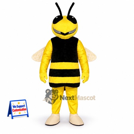 Bee Mascot Costume - Yellow, White Wings and Red Shorts Bee Mascot Costume - Yellow, White Wings and Red Shorts