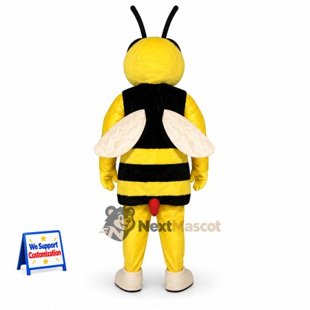 Bee Mascot Costume - Yellow, White Wings and Red Shorts Bee Mascot Costume - Yellow, White Wings and Red Shorts