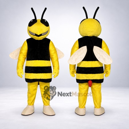 Bee Mascot Costume - Yellow, White Wings and Red Shorts Bee Mascot Costume - Yellow, White Wings and Red Shorts