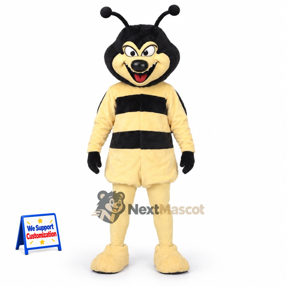 Bee Mascot Costume - Cream and Black Bee Mascot Costume - Cream and Black
