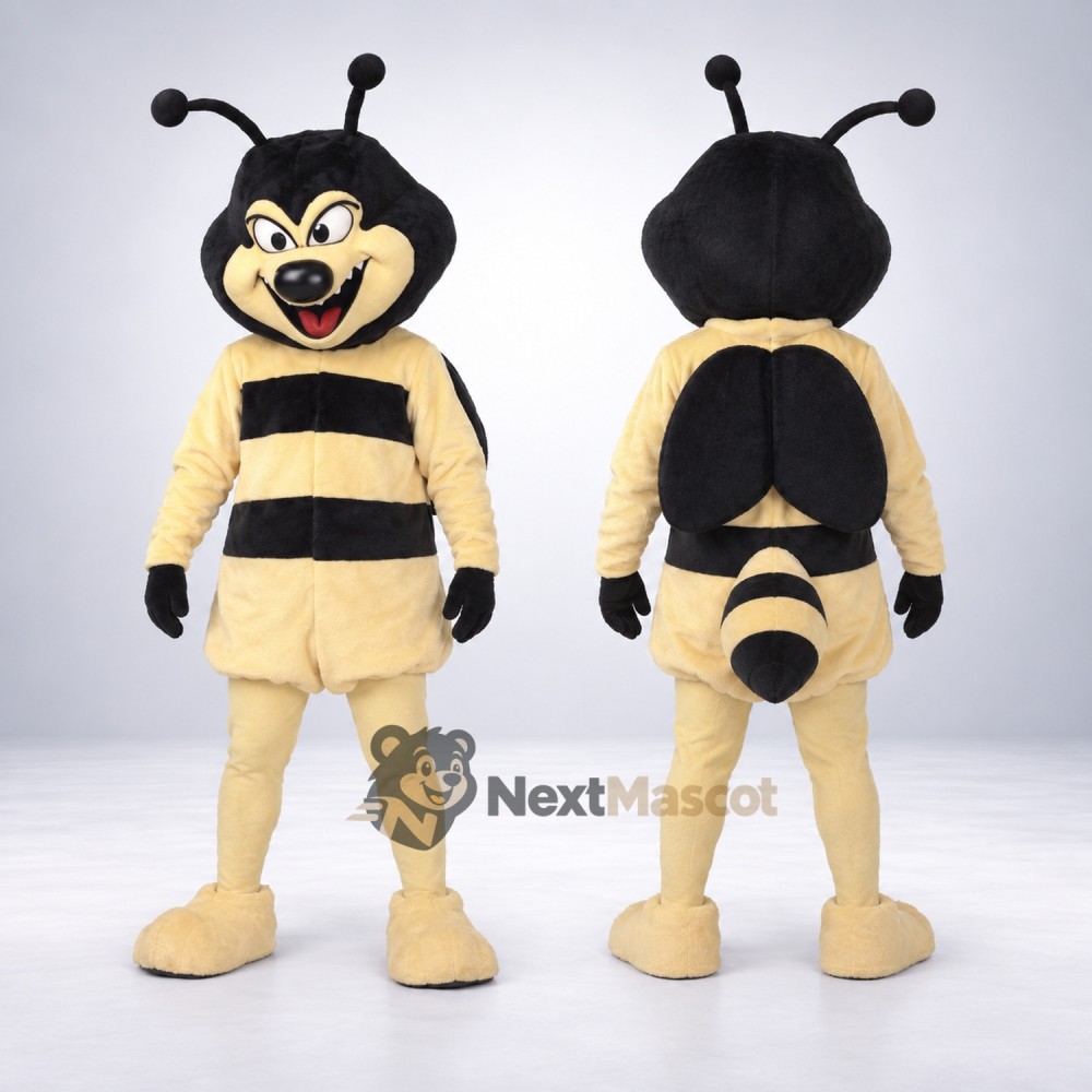 Bee Mascot Costume - Cream and Black Bee Mascot Costume - Cream and Black