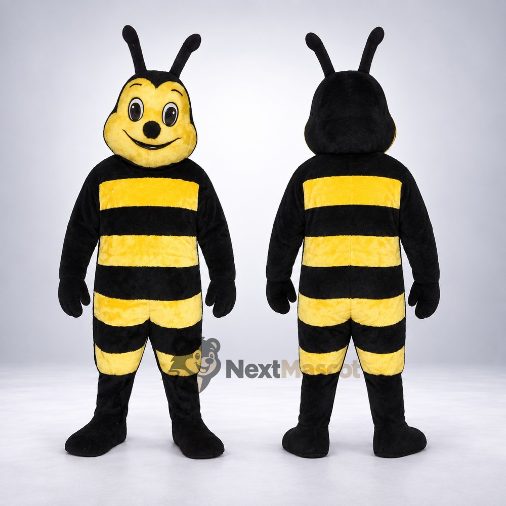 Bee Mascot Costume - Yellow, Two Upright Antennae Bee Mascot Costume - Yellow, Two Upright Antennae