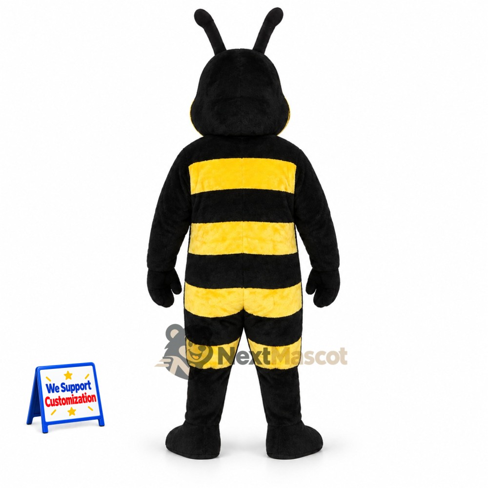 Bee Mascot Costume - Yellow, Two Upright Antennae Bee Mascot Costume - Yellow, Two Upright Antennae