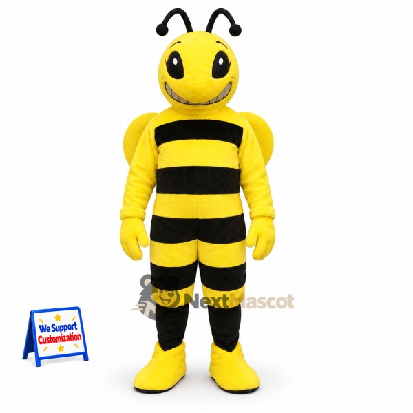 Bee Mascot Costume - Yellow, Striped Legs and Yellow Wings for Garden Events