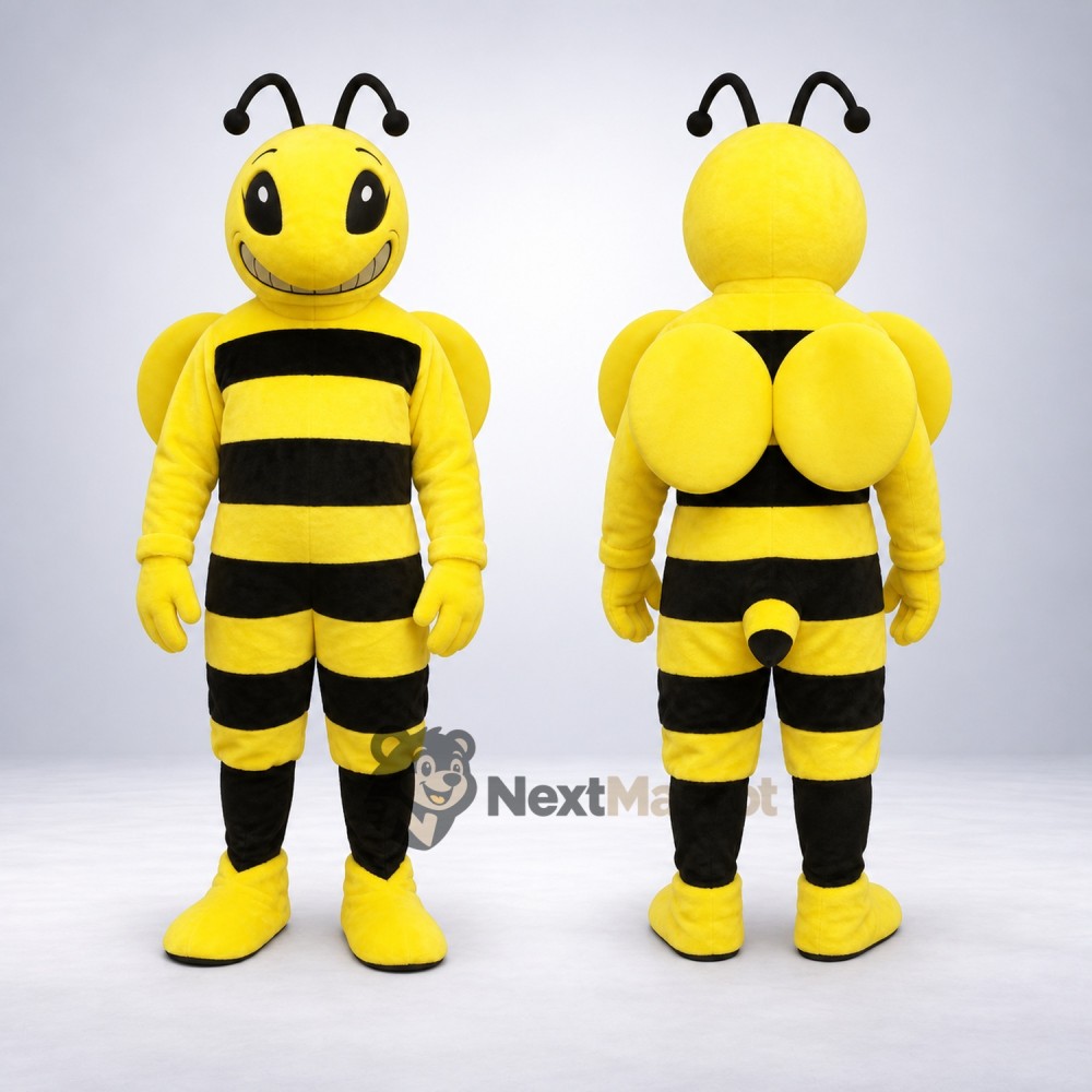 Bee Mascot Costume - Yellow, Striped Legs and Yellow Wings for Garden Events Bee Mascot Costume - Yellow, Striped Legs and Yellow Wings for Garden Events