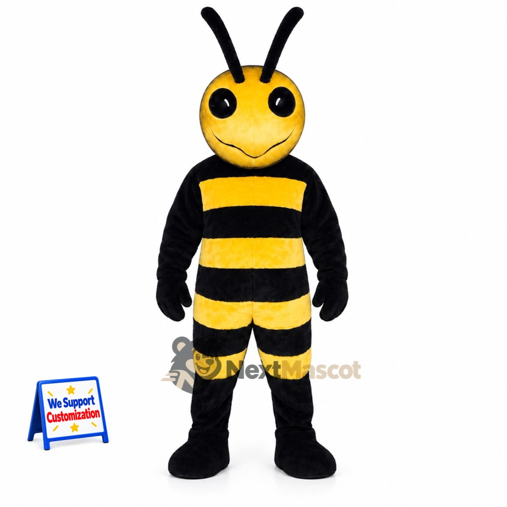 Bee Mascot Costume - Yellow, Black Gloves for Garden Events Bee Mascot Costume - Yellow, Black Gloves for Garden Events