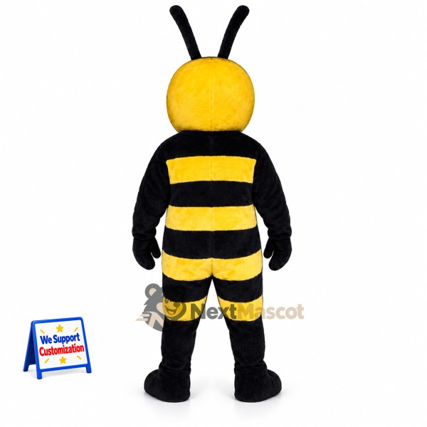 Bee Mascot Costume - Yellow, Black Gloves for Garden Events