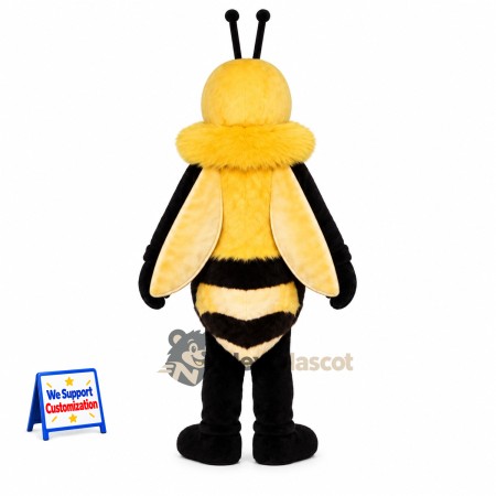 Bee Mascot Costume - Fuzzy, Yellow, Long Black Antennae Bee Mascot Costume - Fuzzy, Yellow, Long Black Antennae