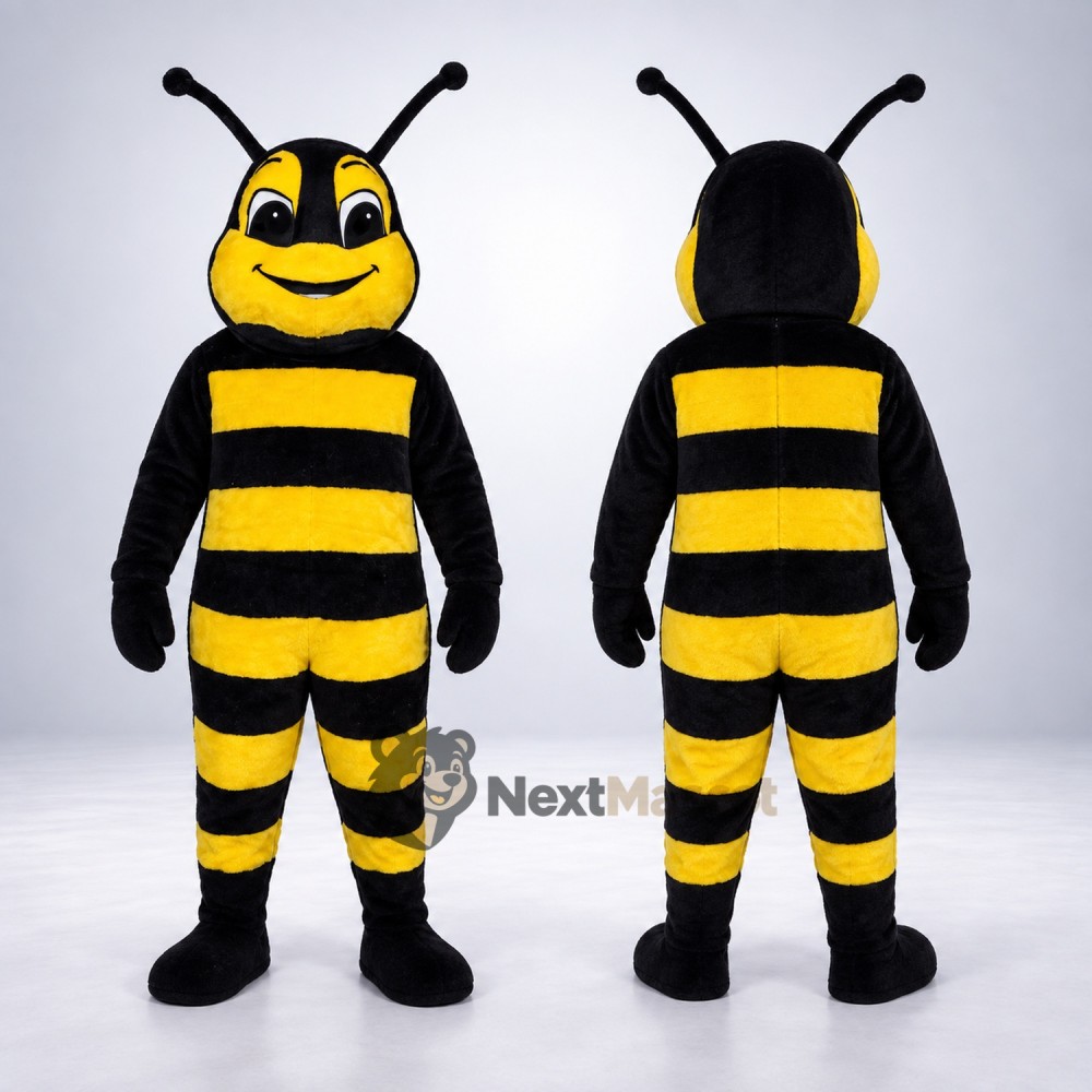 Bee Mascot Costume - Yellow, Angry Eyes Bee Mascot Costume - Yellow, Angry Eyes