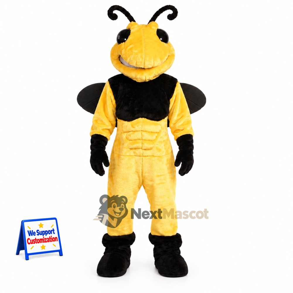 Bee Mascot Costume - Muscular for Pollinator Events Bee Mascot Costume - Muscular for Pollinator Events