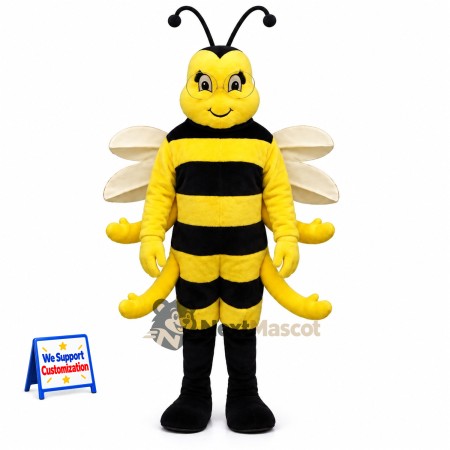 Bee Mascot Costume - Yellow, Extra Arms Bee Mascot Costume - Yellow, Extra Arms