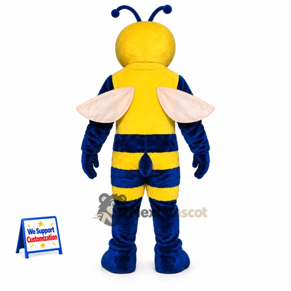 Bee Mascot Costume - Blue and Yellow, White Wings Bee Mascot Costume - Blue and Yellow, White Wings