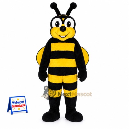 Bee Mascot Costume - Yellow, Large White Eyes Bee Mascot Costume - Yellow, Large White Eyes