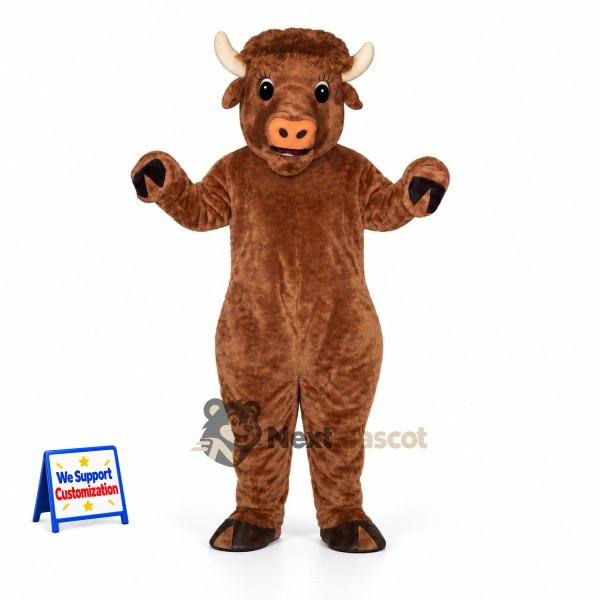 Bull Mascot Costume - Brown for Grand Openings