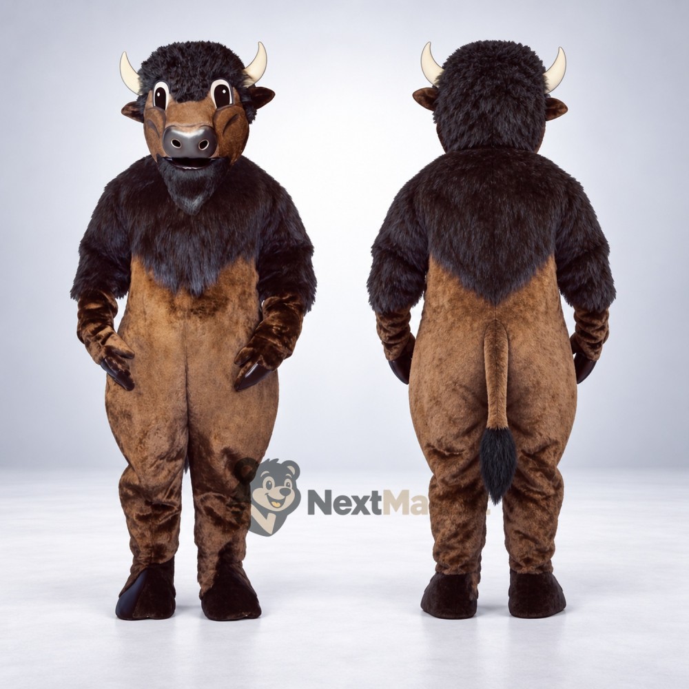 Buffalo Mascot Costume - Brown for School Events Buffalo Mascot Costume - Brown for School Events