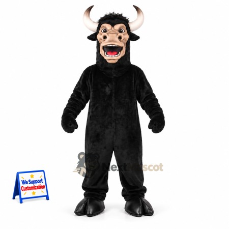 Bull Mascot Costume - Black for Festivals