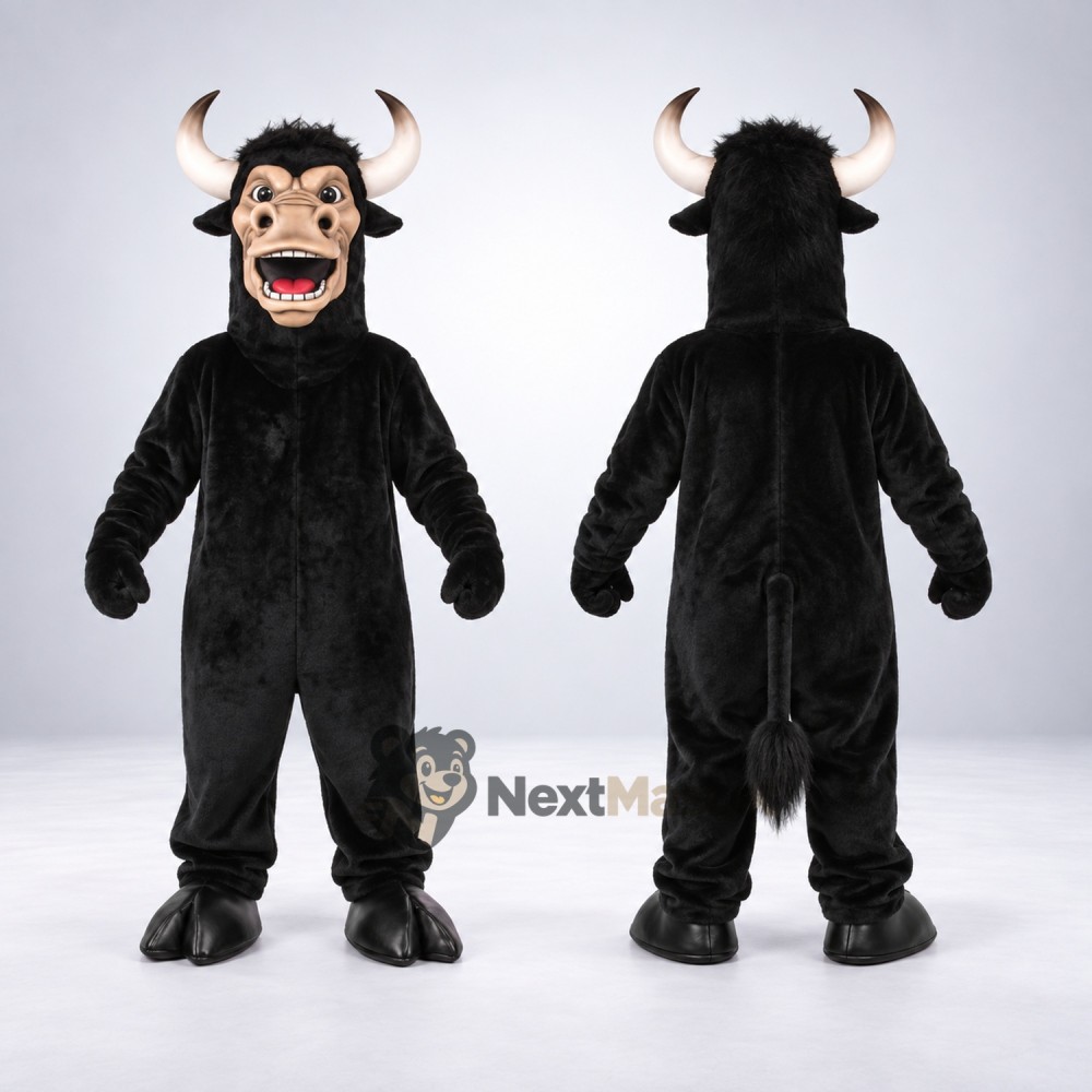 Bull Mascot Costume - Black for Festivals