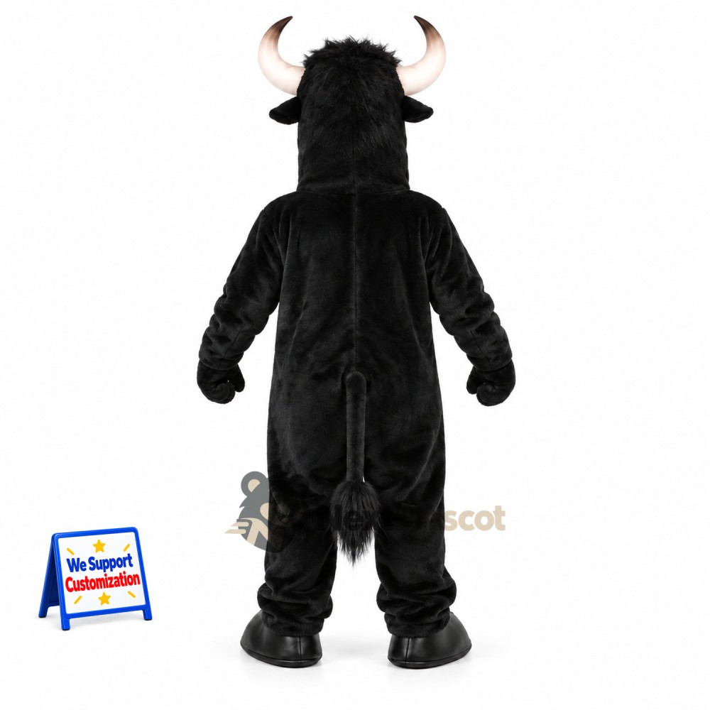 Bull Mascot Costume - Black for Festivals
