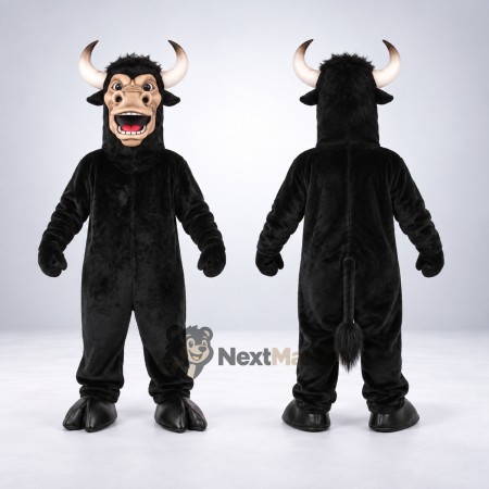 Bull Mascot Costume - Black for Festivals