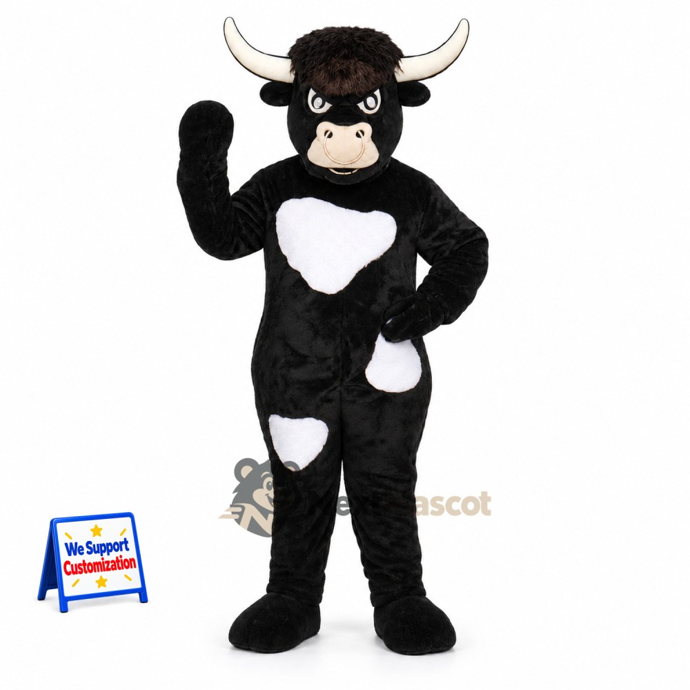 Bull Mascot Costume - Black and White Bull Mascot Costume - Black and White