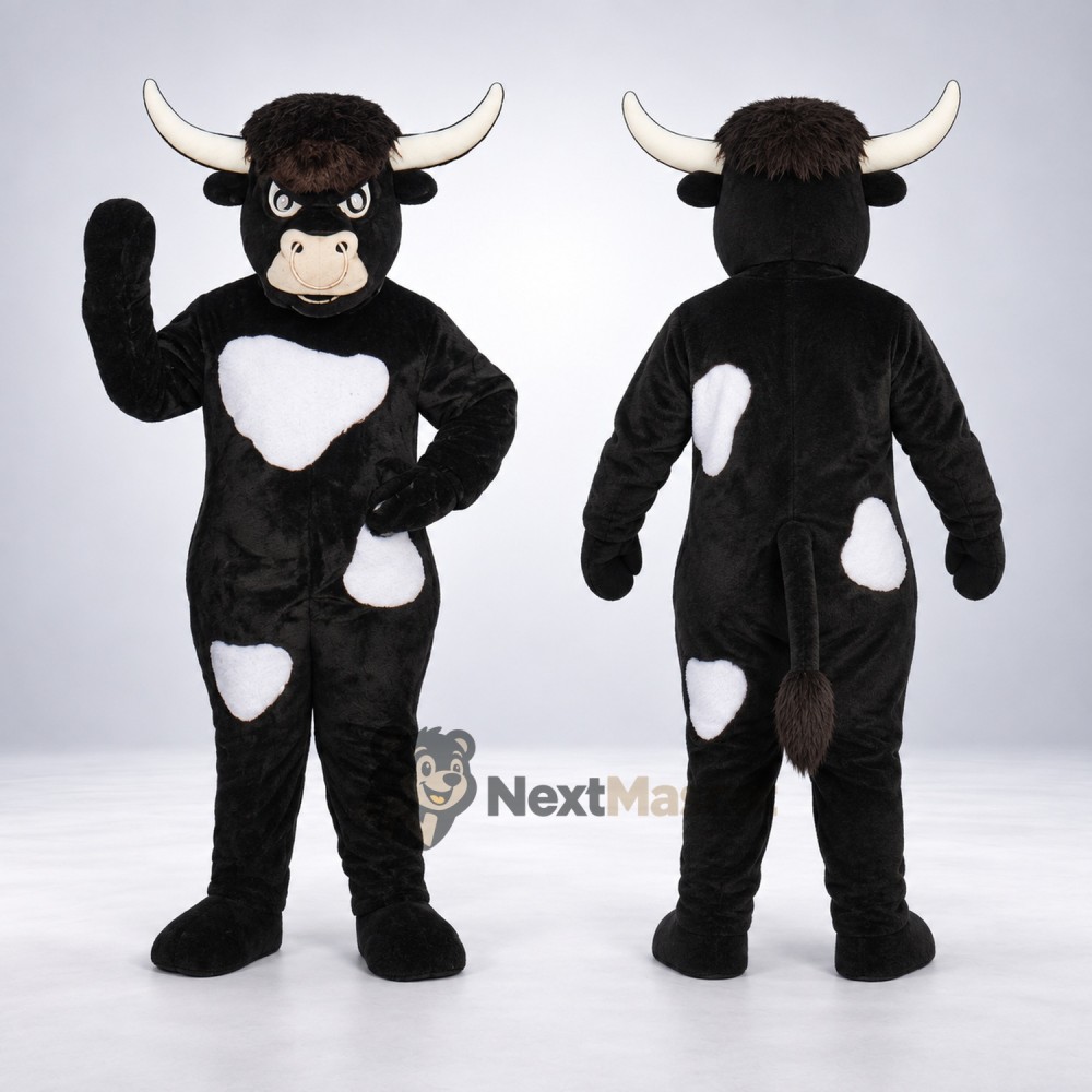 Bull Mascot Costume - Black and White Bull Mascot Costume - Black and White