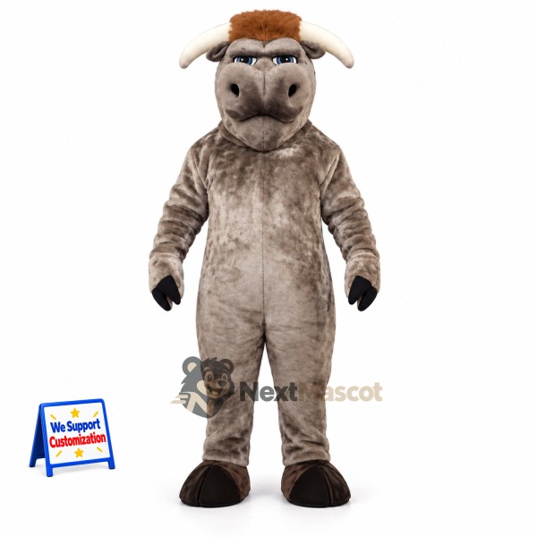 Bull Mascot Costume - Gray
